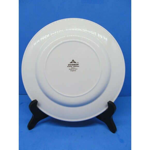 Dudson Fine China 8" Plate White With Black Trim Made In Stoke-On-Trent England - Picture 2 of 10